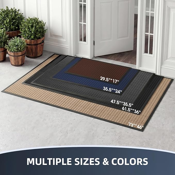 Front Door Mat Outside Entrance, Heavy Duty Waterproof Doormat | 35.5"x24" - Image 5
