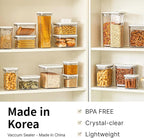 Premium Airtight Food Storage Containers Mega 8P/Set. Total 46.11cup, 7pcs Container and Vacuum Sealer. Smart One-Click Seal Lid, Patented Double Silicone Lining, 100% Leak Proof, BPA-FREE