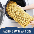Arotive Luxury Chenille Bathroom Rug Mat, Extra Soft Thick Absorbent Shaggy Bath Rugs, Non-Slip Machine Wash Dry, Plush Bath Mats for Bathroom, Shower and Tub, 47x17, Yellow