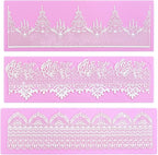 Embossing Lace Fondant Molds - Rose Flower Cake Lace Molds Set of 3