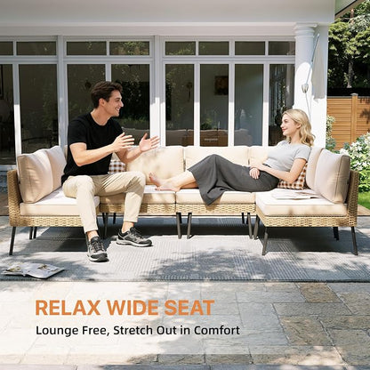 Aoxun 8-Piece Patio Furniture Set, Wicker Outdoor Furniture - Image 5