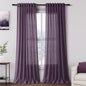 Plum Linen Curtains 90 Inch Long 2 Panels Set by Nanspring