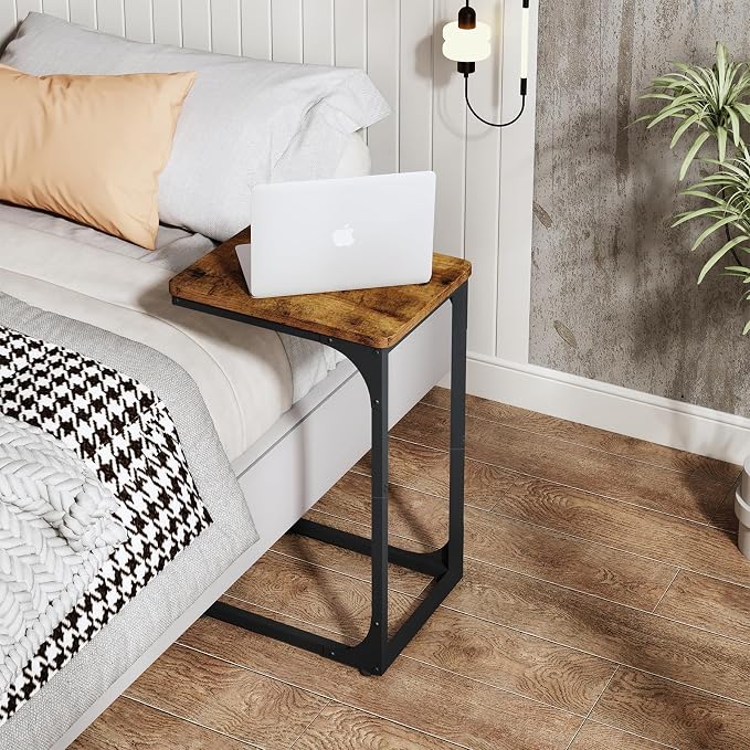 QEEIG C Table Side Table Living Room C Shaped Couch Tray End Table Farmhouse 1 - Image 5