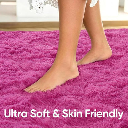 Noahas 3x5 Hot Pink Fluffy Soft Area Rug Non-Slip - Image 5