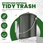Utopia Kitchen Compost Bin for Kitchen Countertop, 1.3 Gallon Compost Bucket for Kitchen with Lid, Includes 1 Spare Charcoal Filter (Grey)