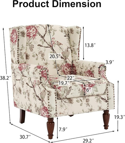 Pia Ricco High Back Floral Accent Chair - Image 2