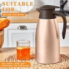 Norme 2 Pcs Thermal Coffee Carafe Insulated Stainless Steel Coffee Carafe for Hot Liquid Vacuum Thermal Pot Creamer Pitcher Dispenser with Brushes Keeping Hot Water Milk(Rose Gold)