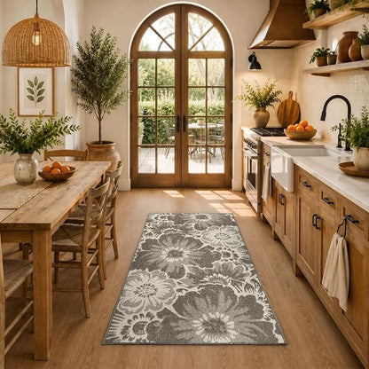 Findosom Washable Area Rug 3x5, Non Slip High-Low Textured Floral Rugs - Image 6