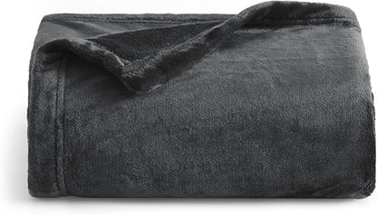 Bedsure GentleSoft Fleece Blanket Twin Size Dark Grey by Unknown