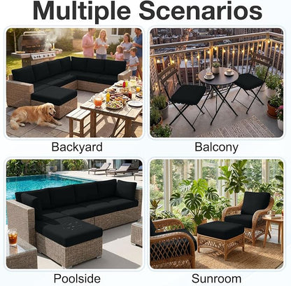 Waterproof Outdoor Cushion Covers, Stretch Patio Slipcovers | UV Resistant - Image 5