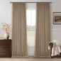 Light Brown Linen Blackout 120 Inch Curtains by Twodrapes