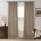 Light Brown Blackout Pinch Pleat Linen Curtains 105 Inches Long by Twodrapes