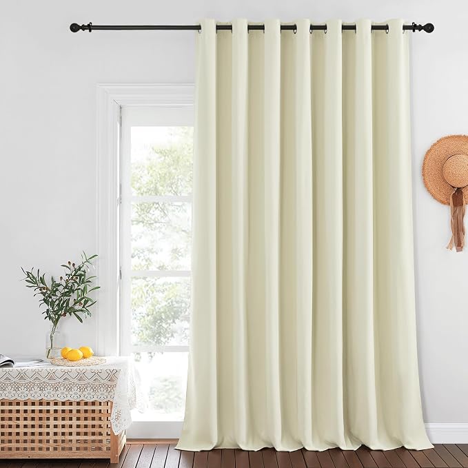 NICETOWN Blackout Patio Door Curtain Extra Wide and Long, Grommet Solid Room by NICETOWN