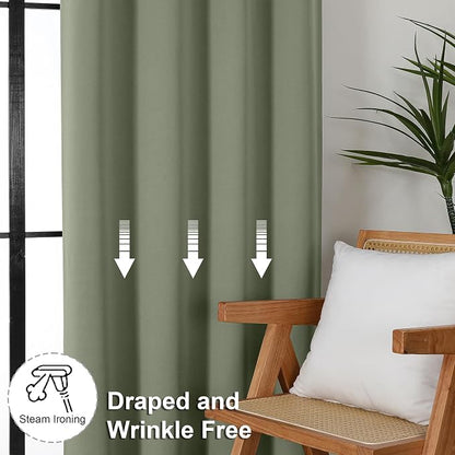 Simplebrand Ava Sage Green Short Blackout Curtains - Image 7