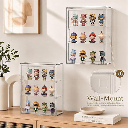 Attelite Acrylic Display Cases for Collectibles, 4 Pack 3 Layer Clear Display - Image 3