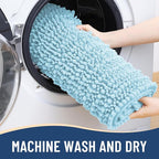 Arotive Luxury Chenille Bathroom Rug Mat, Extra Soft Thick Absorbent Shaggy Bath Rugs, Non-Slip Machine Wash Dry, Plush Bath Mats for Bathroom, Shower and Tub, 54x24, Blue