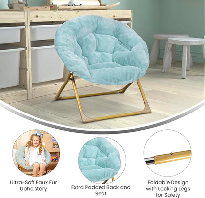 Flash Furniture Gwen Kids Cozy Mini Folding Saucer Chair - Image 4