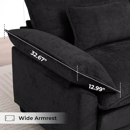 Modern Oversized Accent Chairs Set of 2, Chenille Cloud Sofa Chair - Image 7