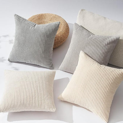 Topfinel 4 Packs Neutral Decorative Throw Pillows Covers 12x12 Inch - Image 3