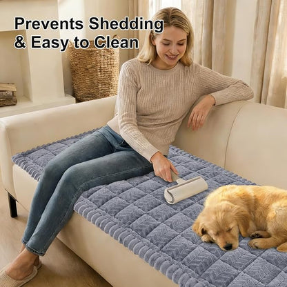 Smiry Couch Cover for Dogs, Non Slip Fuzzy Pet Sofa Arm Covers Washable | Sofa - Image 3