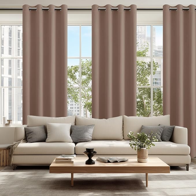 Blackout Curtains for Bedroom, Cappuccino, 52 x 84 Inch, 2 Panels | Thermal - Image 6