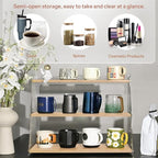 Coffee Mug Holder Wooden Cup Rack,3-Tier Acrylic Home Coffee Mug Display Rack for Kitchen Countertops, Coffee Bars, for Placing Mugs, Coffee Beans, Syrup, Cups, Stirrers ﻿