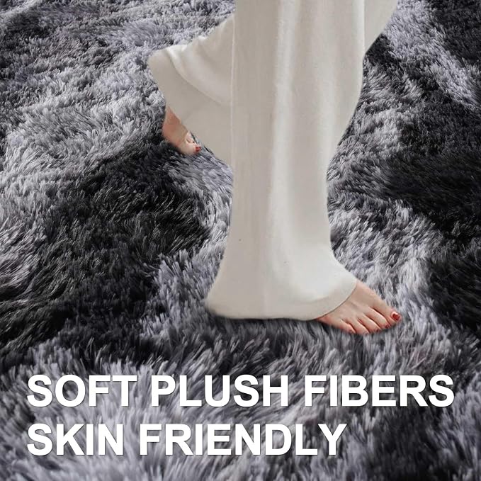 8x10 Ft Extra Large Shag Rugs for Living Room, Tie Dyed Ultra Soft Fluffy Furry - Image 4