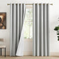 NICETOWN Grey Living Room Completely Shaded Linen Draperies, 2 Pieces, W62 x L72 by NICETOWN