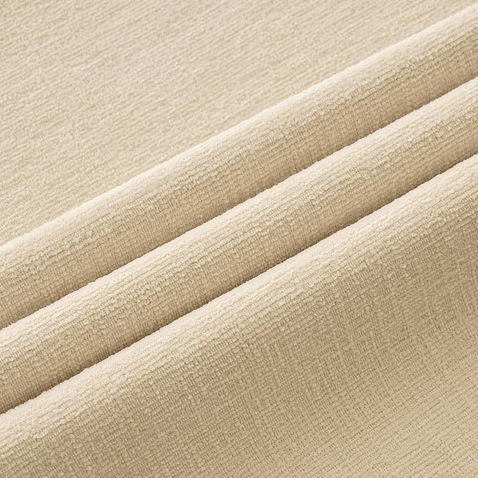MIULEE Beige Chenille Couch Euro Throw Pillow Covers, 22x22 | Set of 2 - Image 2