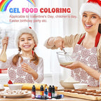 Gel Food Coloring - Rainbow Gel Food Coloring Set for Baking, Cake Decorating, Easter Egg - 7 Colors Concentrated Flavorless Edible Food Color Dye for Icing, Fondant, Cookie, DIY Crafts - 15g/Bottle