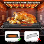 Air Fryer Basket for Oven, OPENICE 18.6" x 12.8" Air Fryer Basket and Tray Set, Extra Large Stainless Steel Air Fryer Pan Crisper Tray for Crisping Fried, Chicken, Bacon - Black