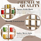 Montex Coffee Mug Holder, Mug Rack Wall Mounted, 3 Tier Coffee Mug Shelf, Rustic Coffee Mug Display Rack for Kitchen, Home, Coffee Bar(25 Grids)