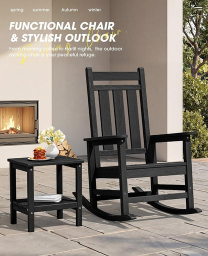 KINGYES Oversized Outdoor Rocking Chair Set of 2, All-Weather Patio Rocking - Image 4