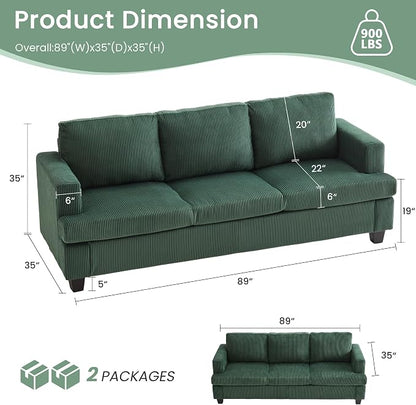 YOUDENOVA 2 Piece Set Comfy Sofa Couch, 3 Seater & Loveseat Sofa - Image 2
