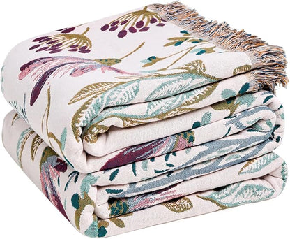 LUTBM Boho Throw Blanket for Bed Cotton Summer Blankets Bedroom Living Room by LUTBMFindYourFreeSpiritatHome