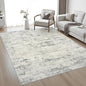 Area Rug Living Room: 4x6 Modern Washable Indoor Soft Carpet Gray | by FXRHLP