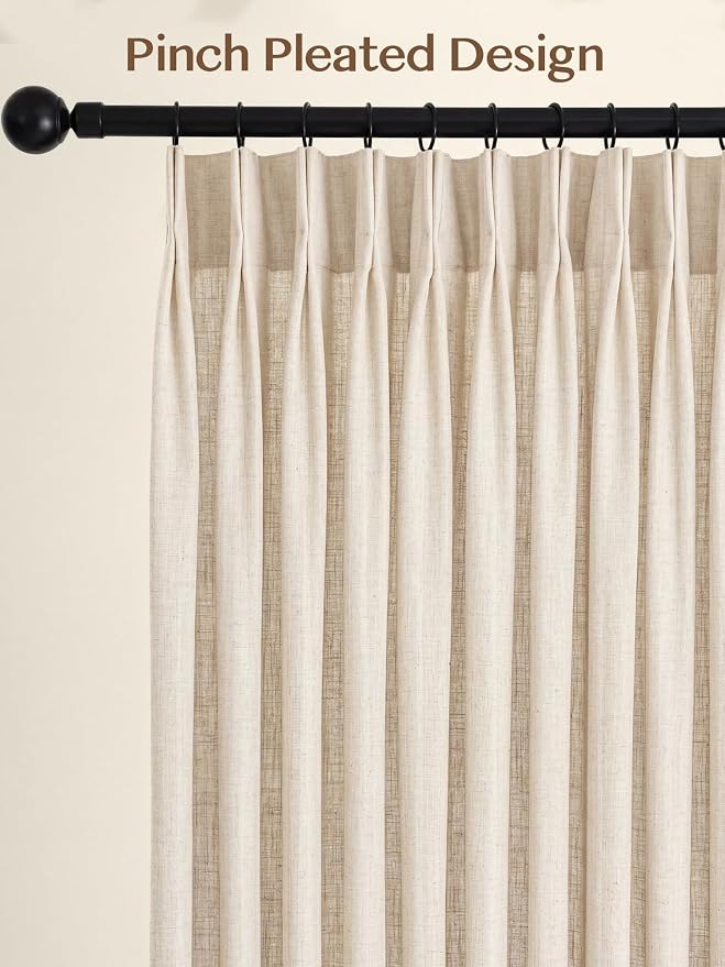 Liz Pinch Pleated Linen Curtains 92 Inches Long - Image 4
