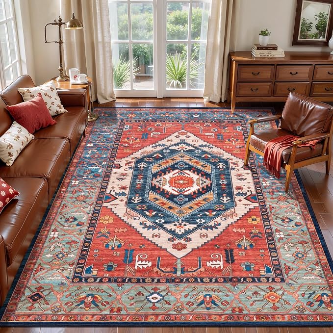 SERISSA 4x6 Washable Non Slip Boho Area Rug - Image 3