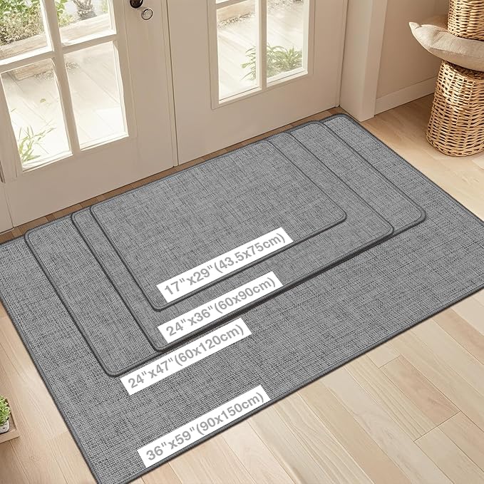 Ultra Thin Indoor Door Mat 24"x36", Non Slip Doormats, Rubber Backing, - Image 2