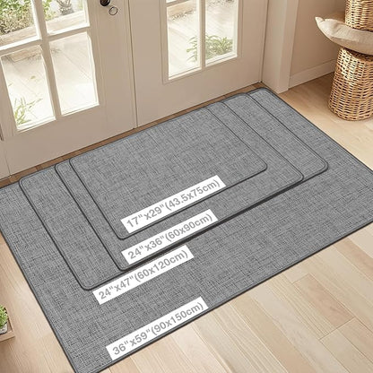 Ultra Thin Indoor Door Mat 24"x47", Non Slip Doormats, Rubber Backing, - Image 2
