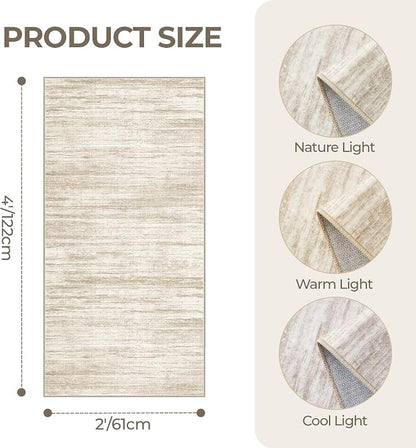 2x4 Rug Runners for Hallways Non Slip, Nursery Room, Soft Runner Rug, Stain - Image 2
