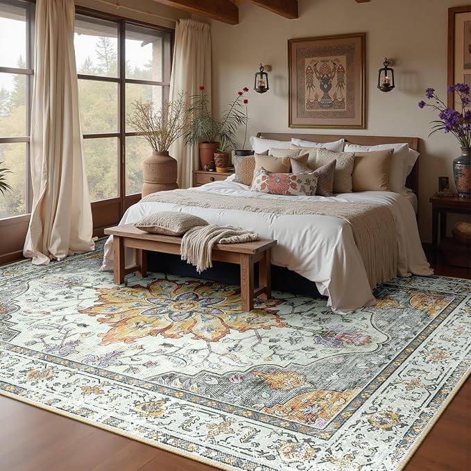 RELEANY Washable Area Rug, Large 10'x12', Water Repellent, Pet Friendly - Image 3