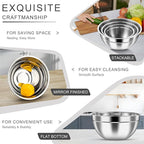 HaWare Mixing Bowls with Airtight Clear Lids, 6-Piece Stainless Steel Strong Nesting Bowls Set, Metal Salad Bowl for Cooking, Prepping, Baking, Serving & Food Storage, Size 4.6, 3, 1.5QT, Colorful