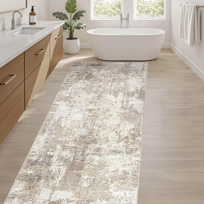 LOONGRUG Runner Rug 2x10 Washable Non-Slip Kitchen Neutral Modern Rug | - Image 5