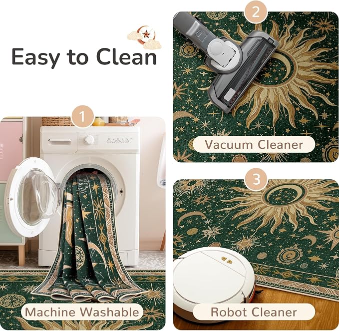 Vacuum-Friendly, 3x5 Washable Area Rug - Image 6