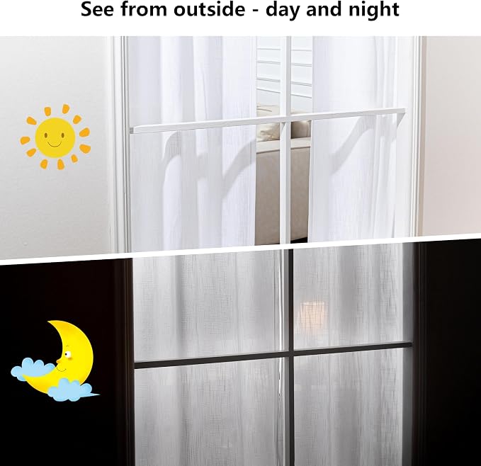 MYSKY HOME White Curtains 95 Inches Long Semi Sheer Drapes Light Filtering - Image 5