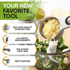 Spring Chef Magnetic Measuring Cups & Spoons Set (Patent Pending), Strong N45 Magnets, Heavy Duty Stainless Steel Fits in Spice Jars for Baking & Cooking, BPA Free, Round Set of 9, Black