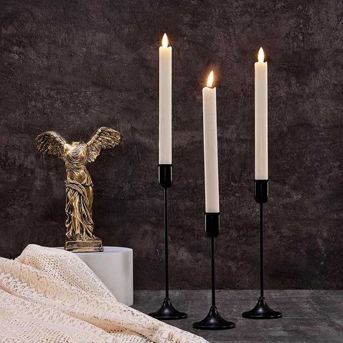 Black Tall Candle Candlestick Holder, Centerpiece Dining Table Wedding Festive - Image 7