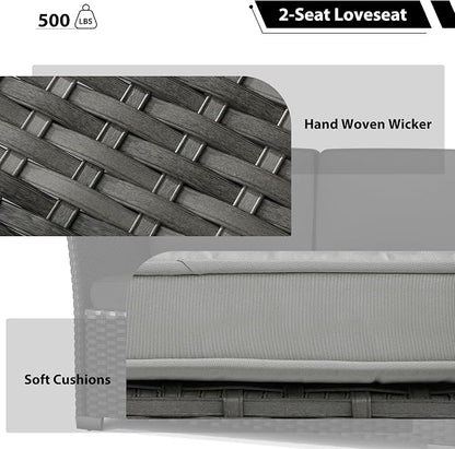 KIGOTY 7 Piece Patio Furniture Set, Outdoor PE Wicker Rattan Outdoor Dining Set - Image 3