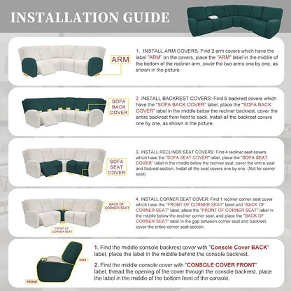100% Waterproof Sectional Recliner Couch Covers - Image 7